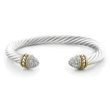 John Medeiros- Briolette Collection - Large Pavé Wire Cuff Bracelet