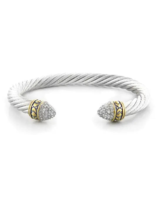 John Medeiros- Briolette Collection - Large Pavé Wire Cuff Bracelet