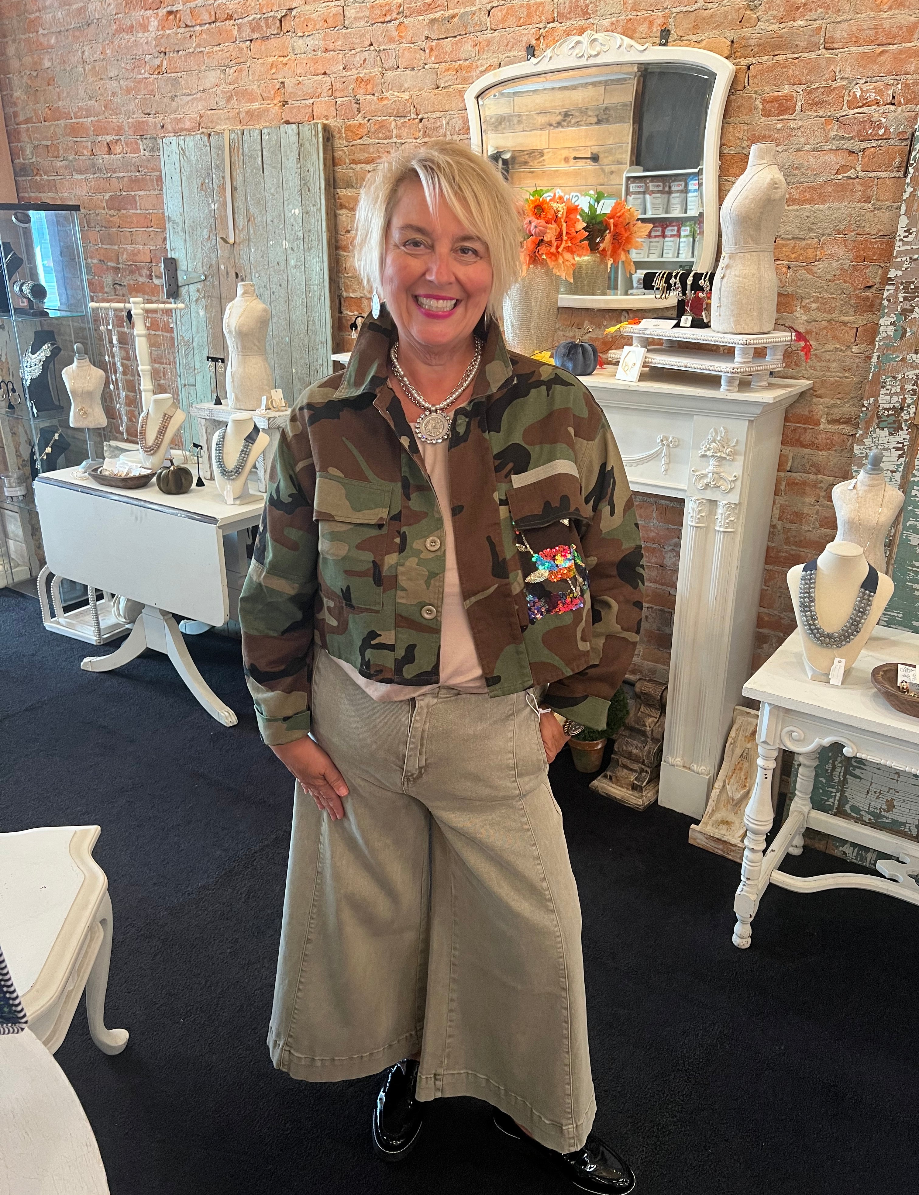 Olive Crazy Gaucho Jeans