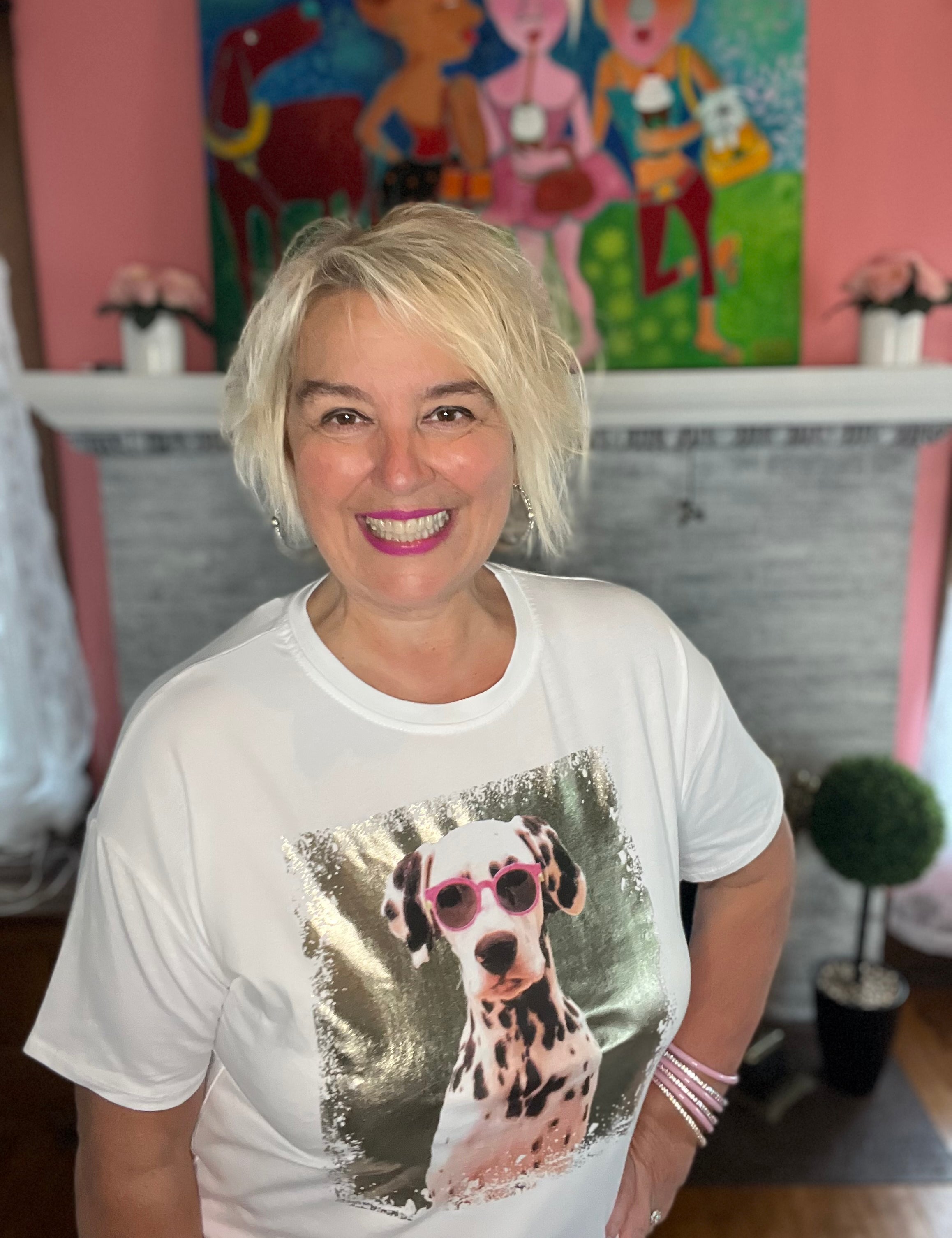 Golden Dalmatian tee