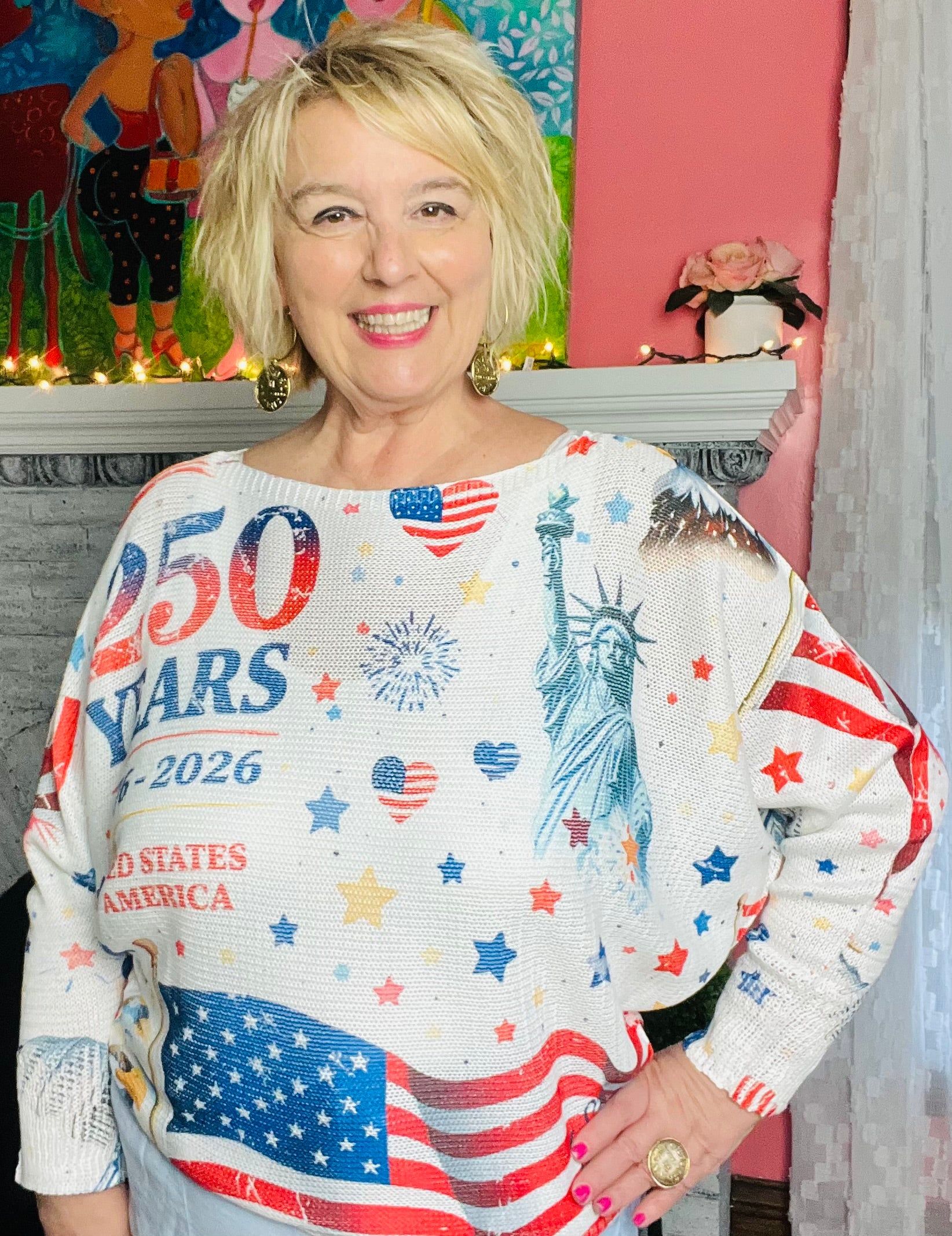 250 Years Celebration with Stars Light Weight Sweater