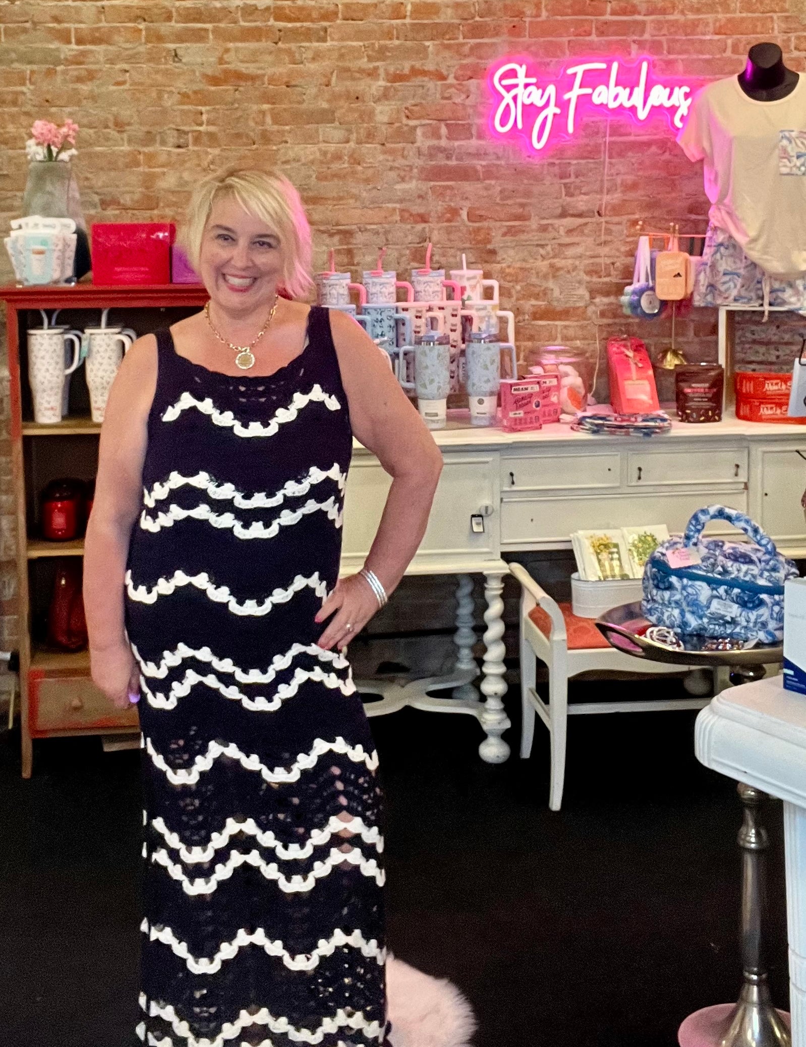 Charlie B - Marine Crochet Maxi Dress