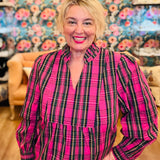 The Mitzy Pink Plaid Top