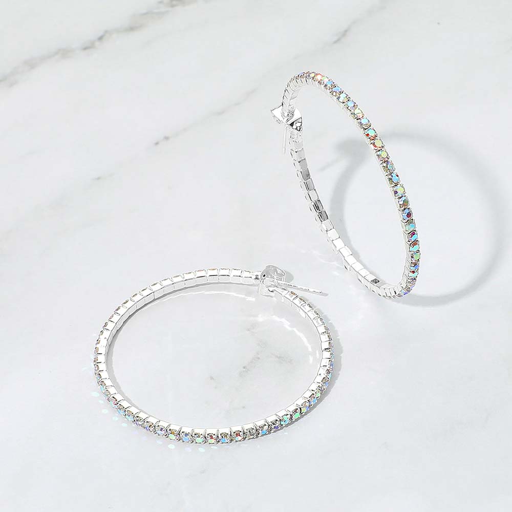 40mm Pave Rhinestone Hoops