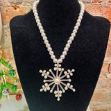Pearl Statement Snowflake Necklace