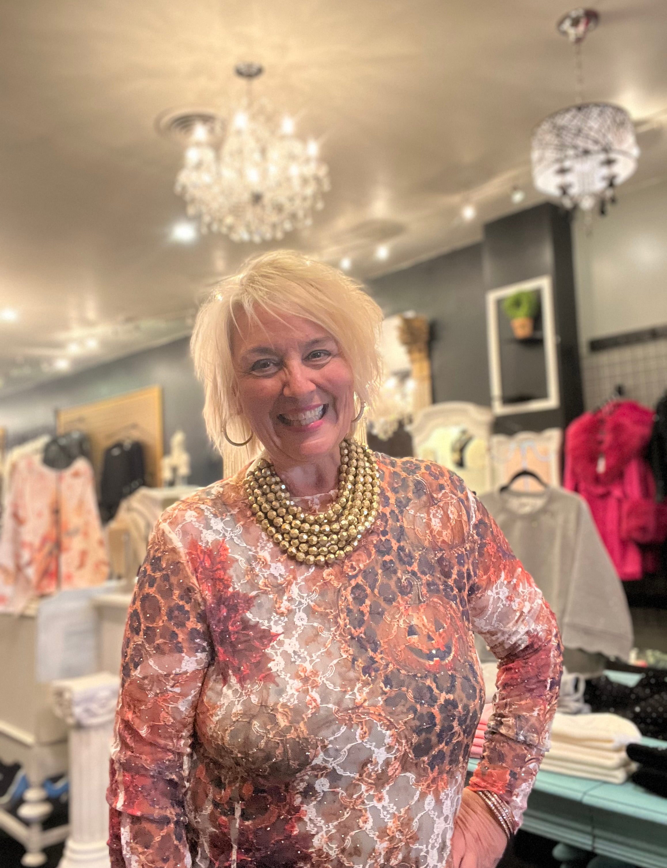 Hello Pumpkin Lace Long Sleeve Top