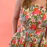 Magnolia Blooms Strapless Dress