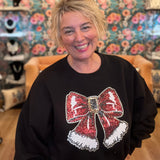 Sparkly Santa Bow Sweatshirt