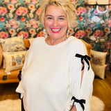 Gurly Gurl Velvet Bow Knit Sweater