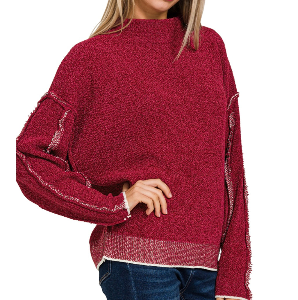 Cozy Raw Seam Sweater