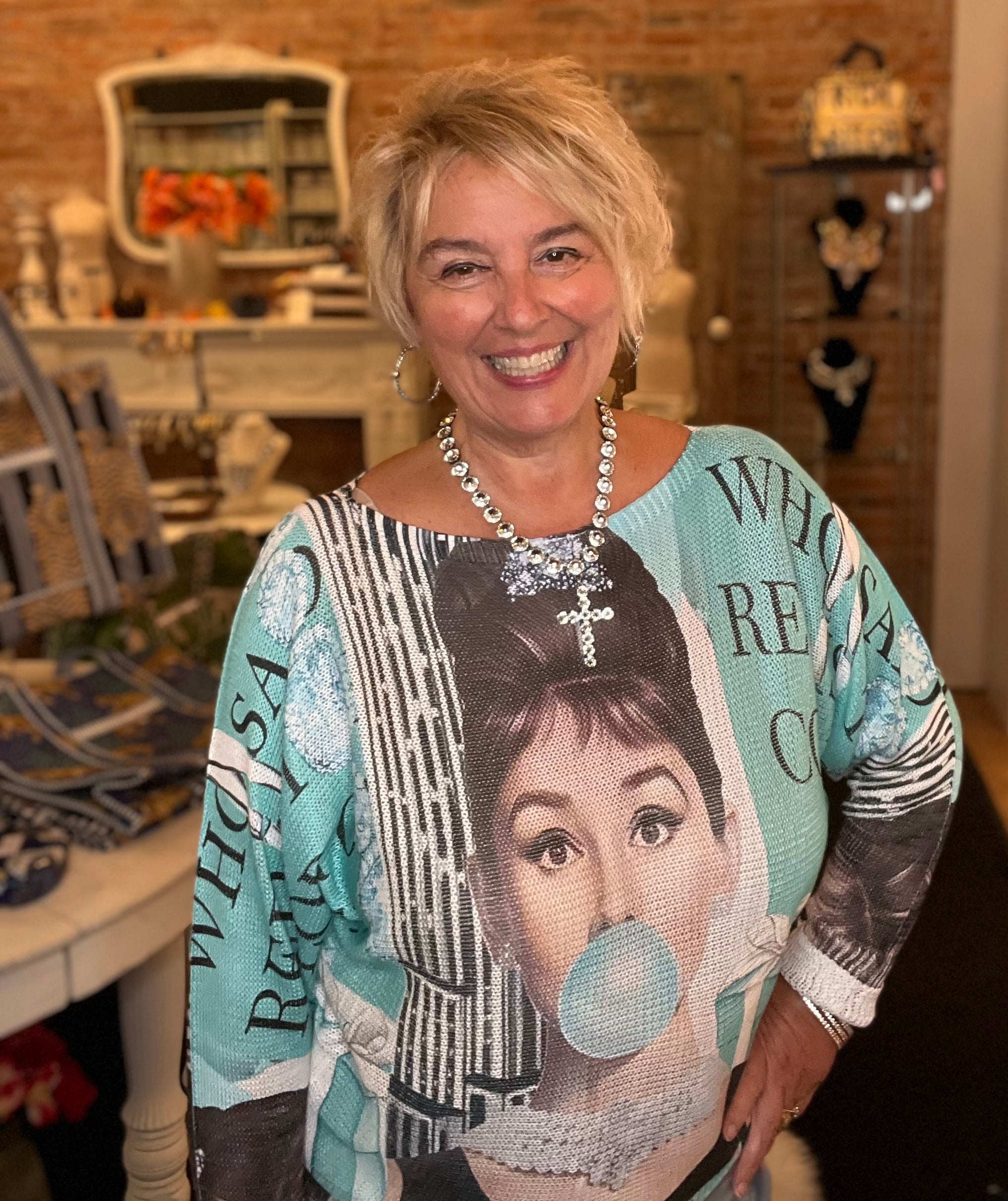 Audrey Hepburn Breakfast At Tiffany's Italian Knit Sweater
