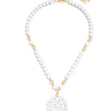 *Zenzii - Damask Pendant Beaded Collar Necklace