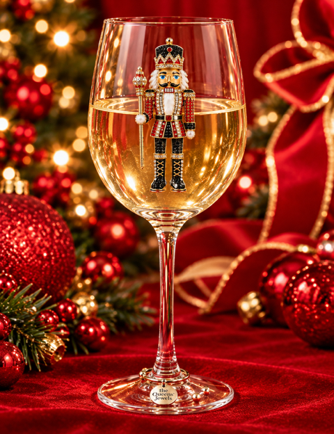 Nutcracker Jeweled Stemmed Wine Glass