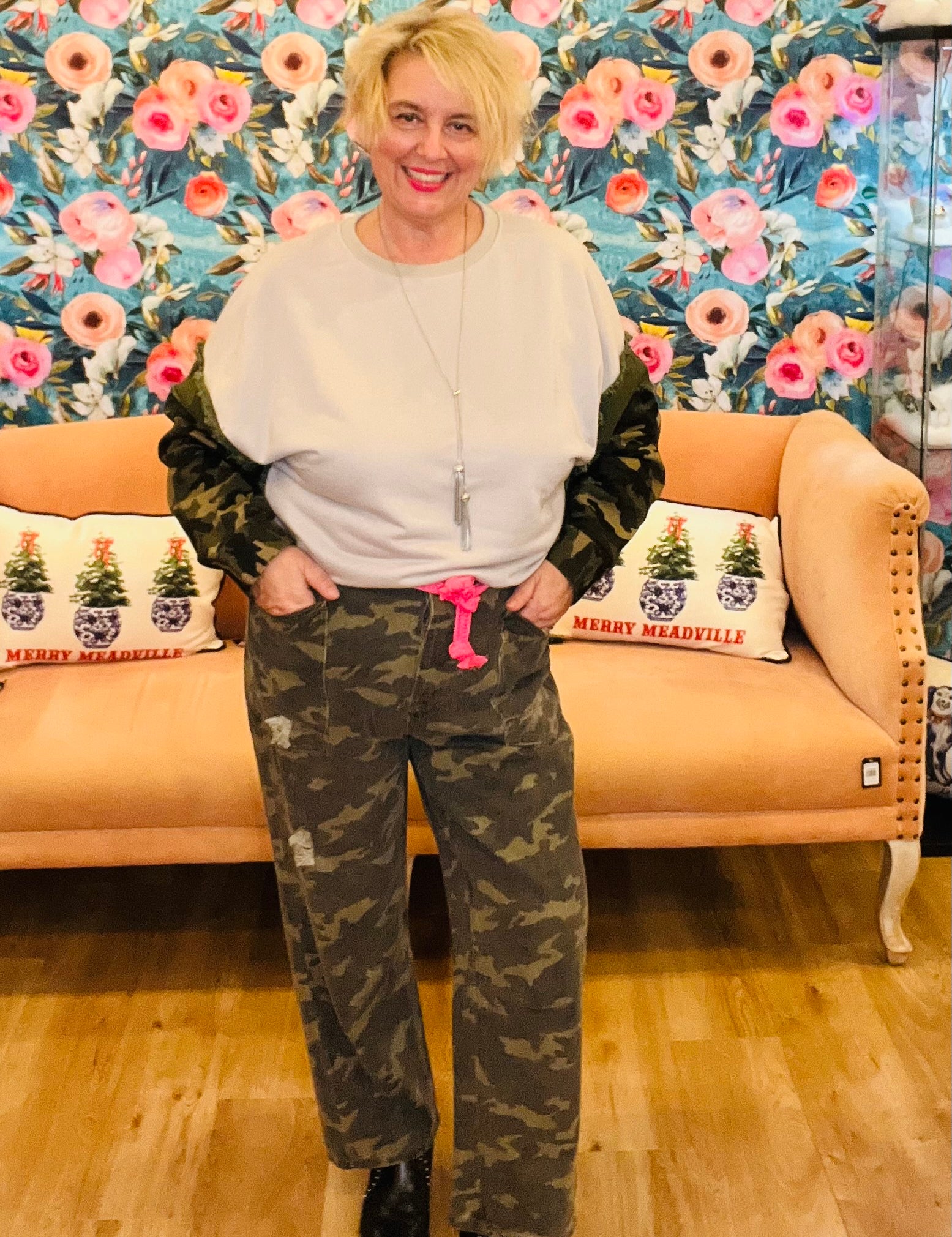 Pop Of Pink Camo Pants