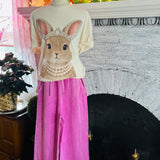 NEW- Rhinestone Bunny with Pearls Cream Graphic Tee