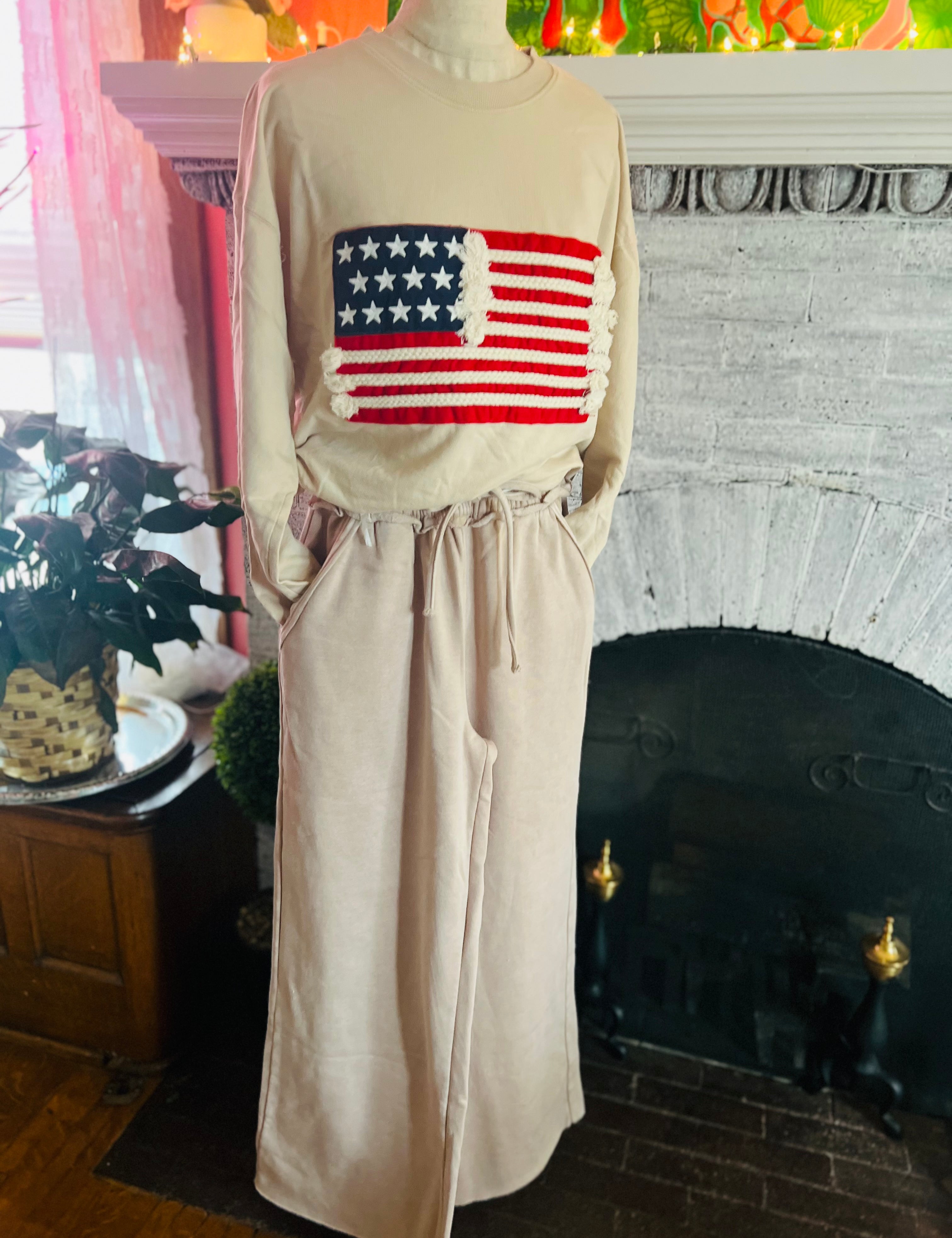 NEW Patriotic French Terry Pullover