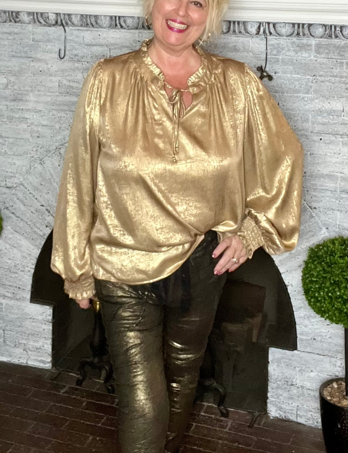 Gold Bar Shimmer Pants