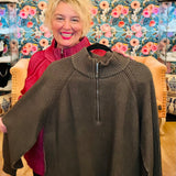 Two Tone Quarter Zip Sweatshirt