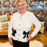 Pocket Bows Button Down Cardigan
