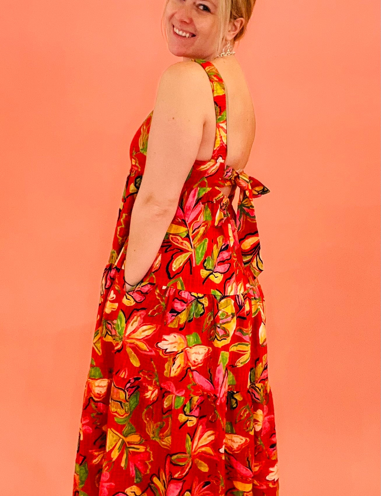 Hot Corals Maxi Dress