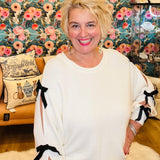 Gurly Gurl Velvet Bow Knit Sweater