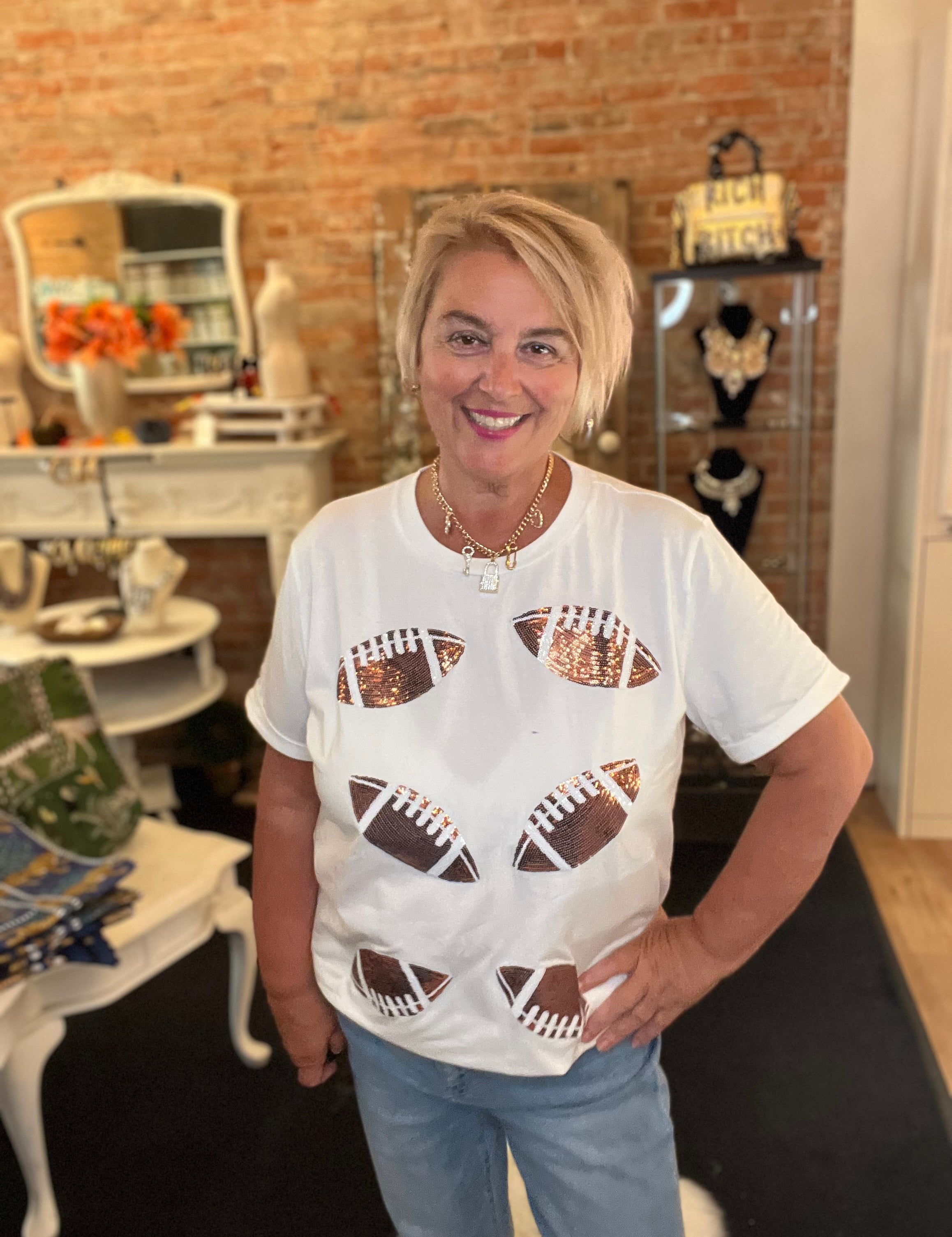 Blitz Babe Sequin Football Tee