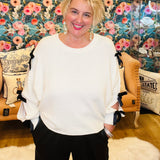 Gurly Gurl Velvet Bow Knit Sweater