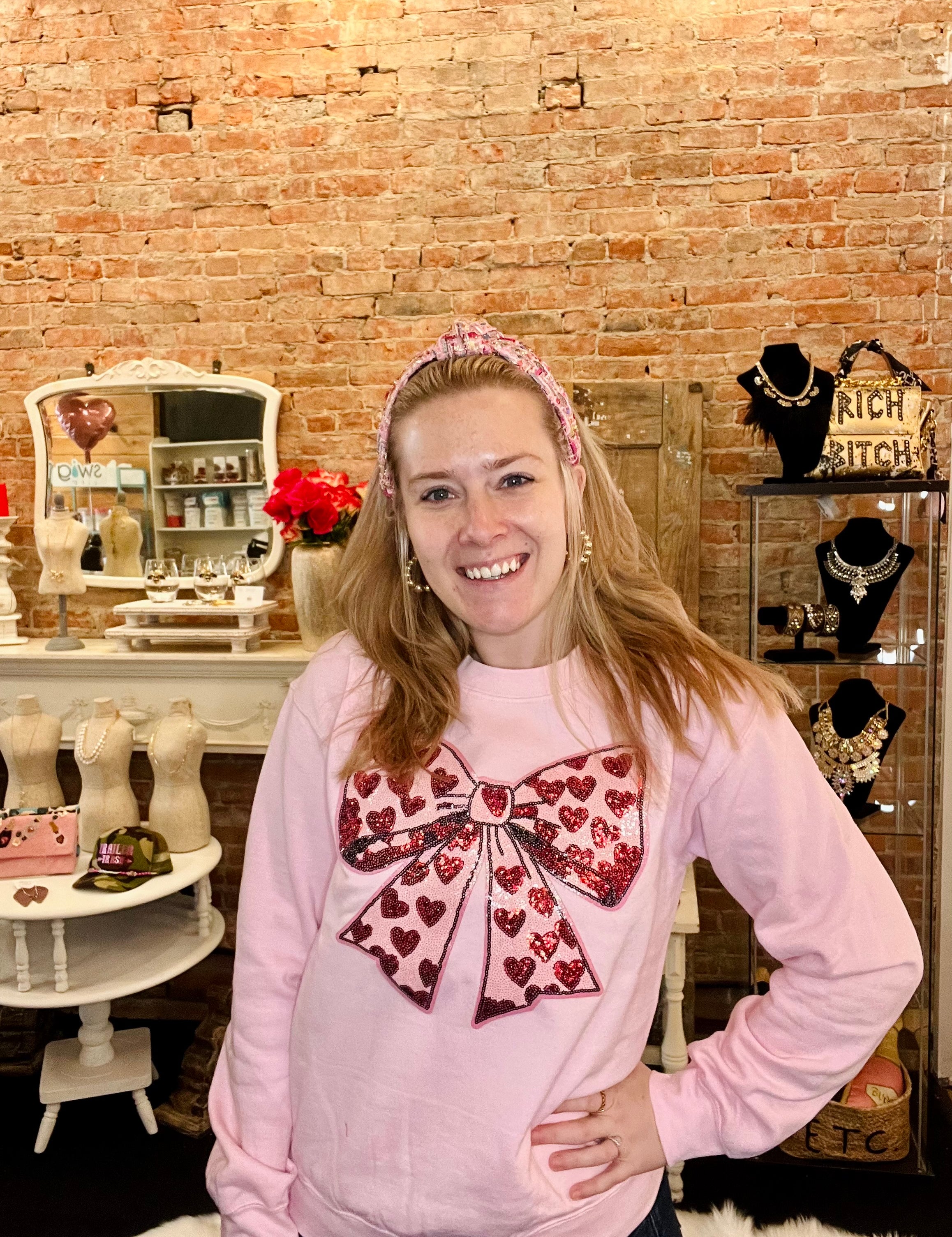 Lovely Sequins Bow Sweatshirt