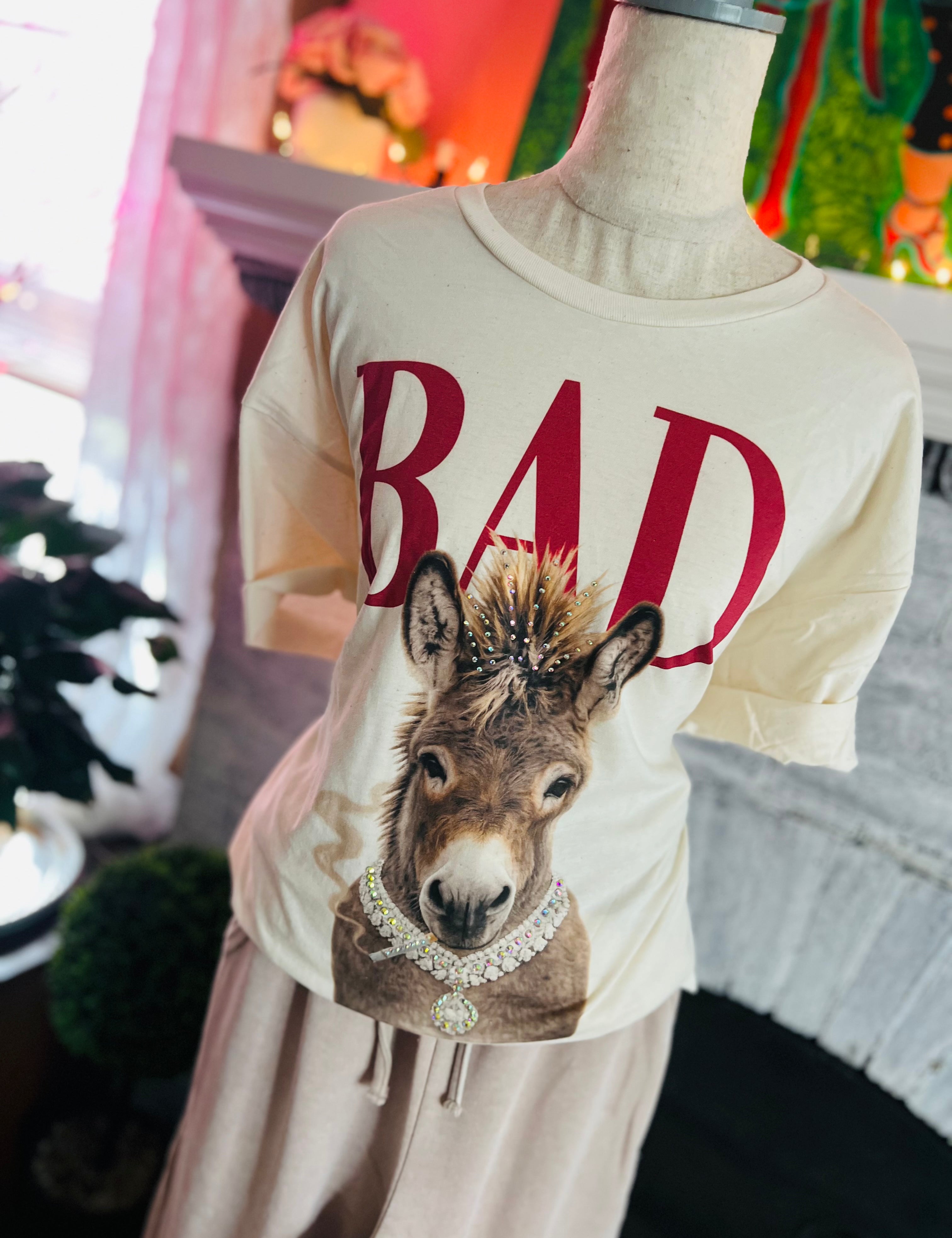 NEW BAD A$$ Rhinestone Donkey Tee