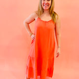 Coral Kisses Gauze Midi Dress