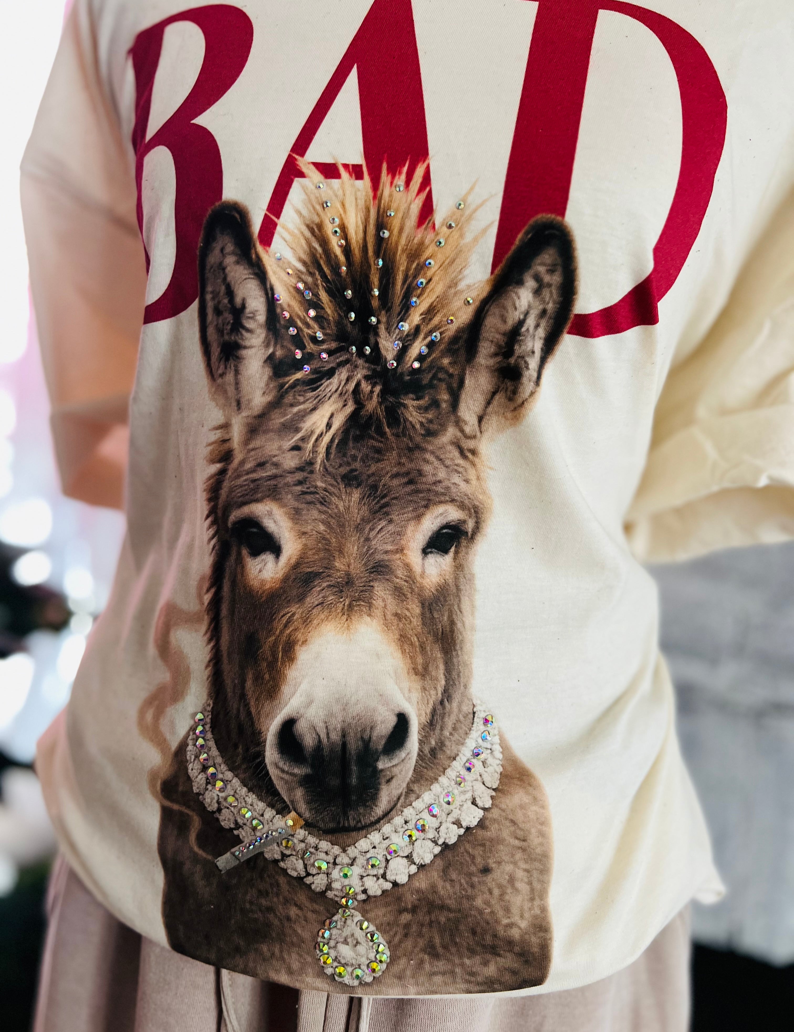 NEW BAD A$$ Rhinestone Donkey Tee