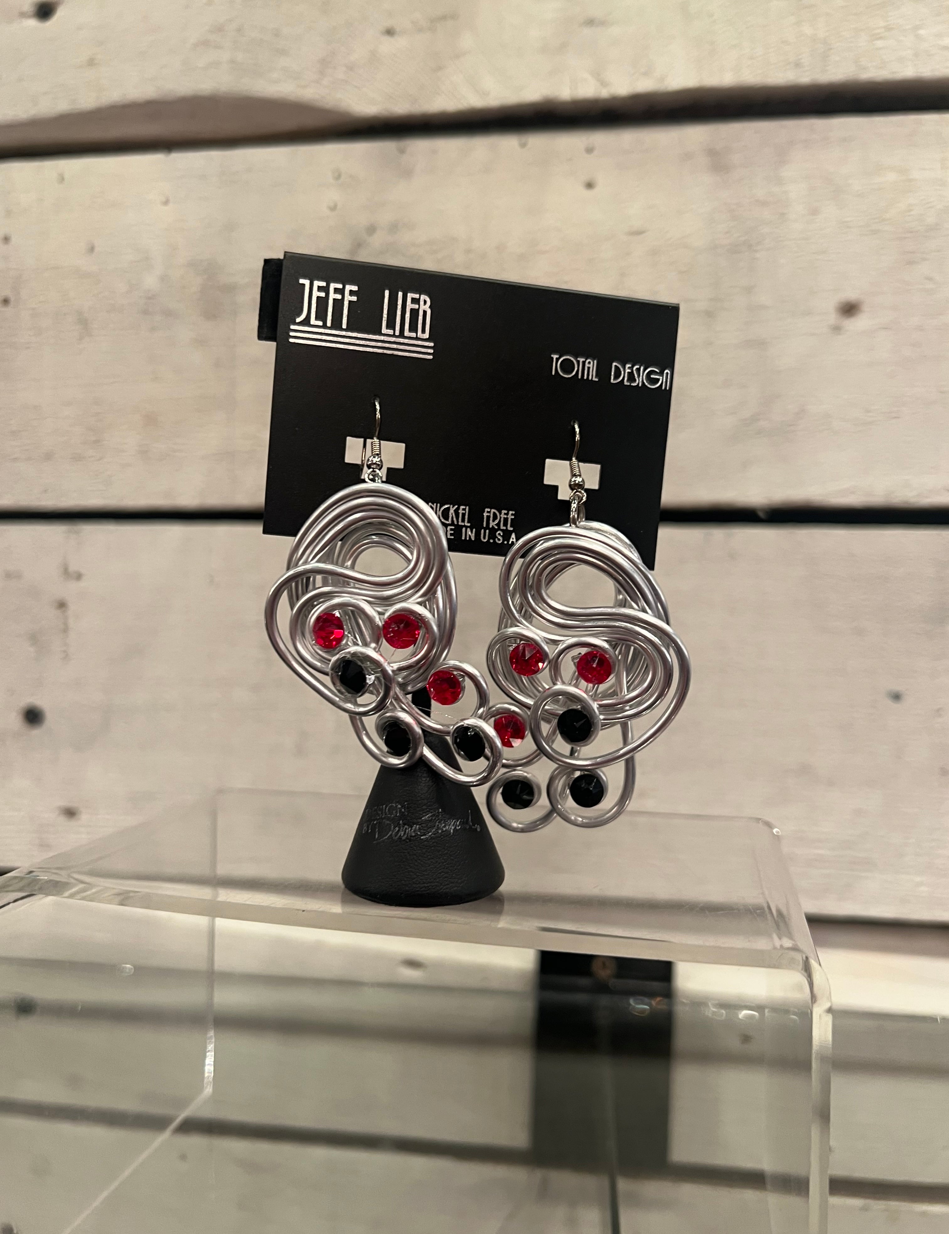 Jeff Lieb - Red & Black Earrings
