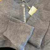 Stripe Ruffle Trim Cardigan