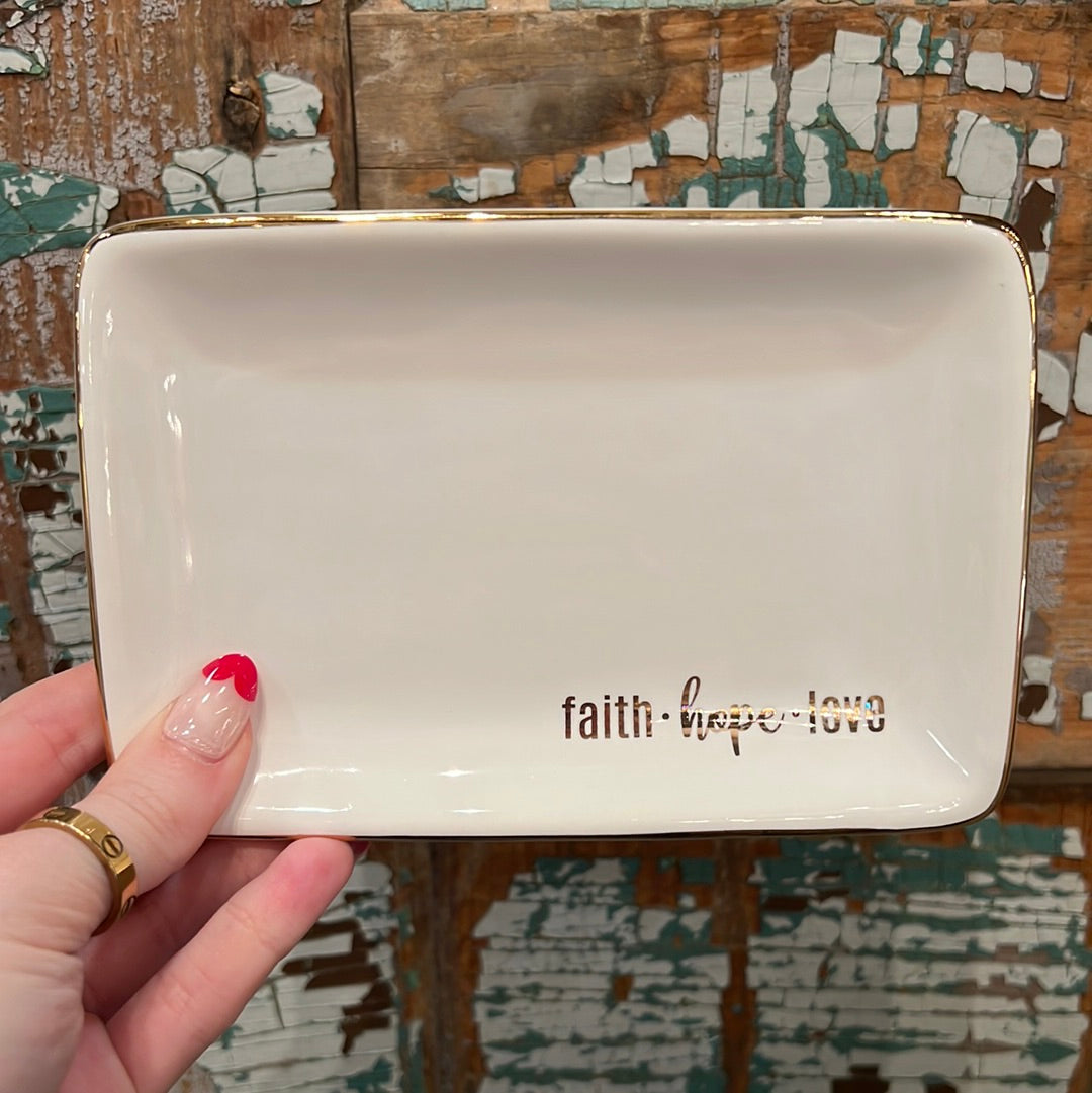 Faith Hope Love Trinket Dish