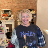 Flannel Patchwork Band Tee