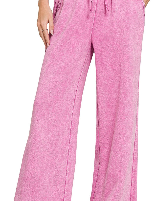 NEW Chic Casual Acid Wash Palazzo Pants