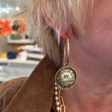 Vintage Coin Hoop Earring