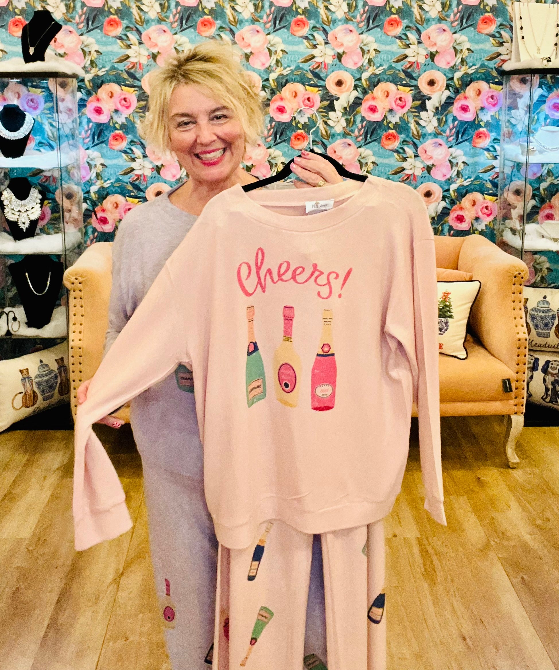 Holiday Champagne Bottle Lounge Set