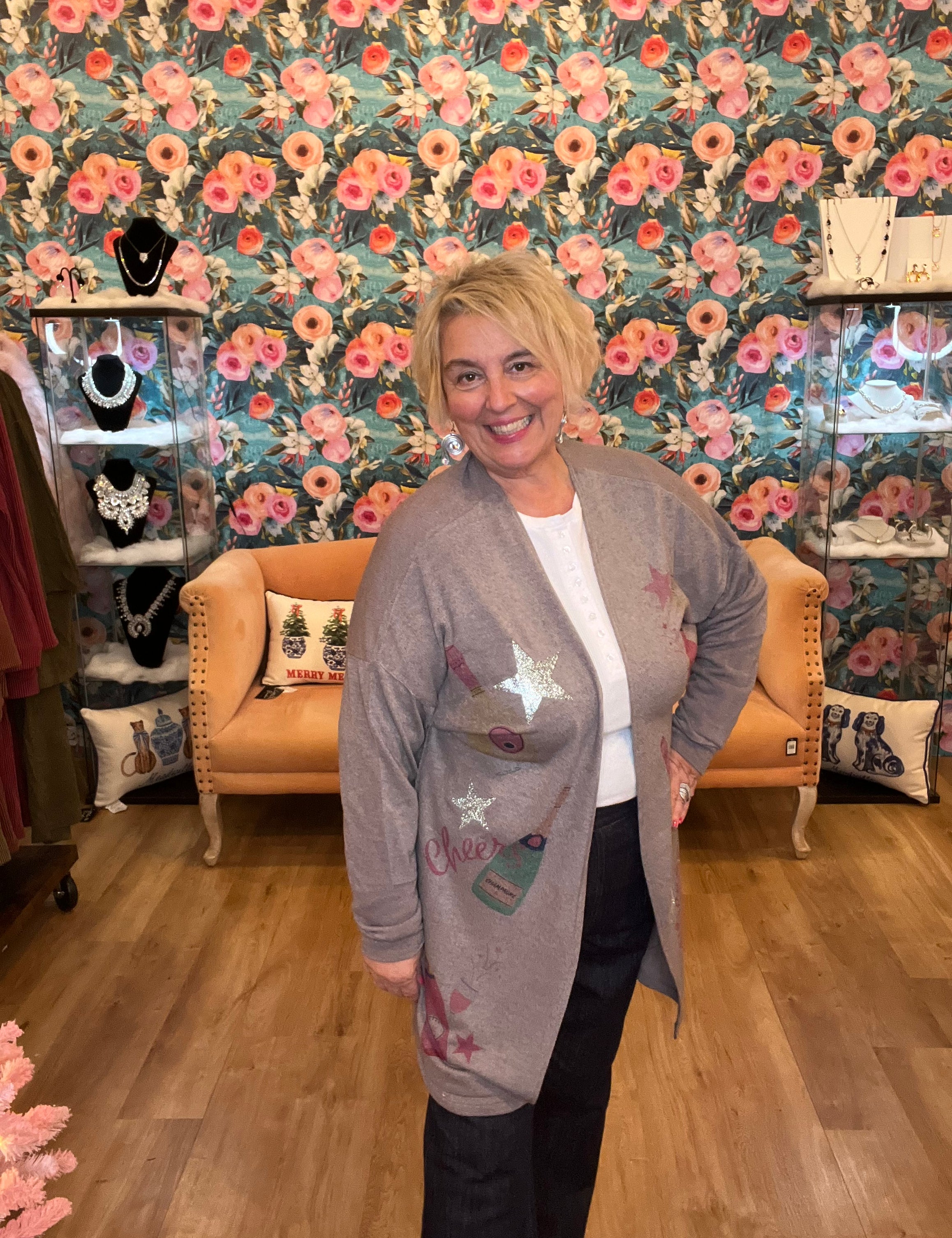 Holiday Cheers Glitter Cardigan