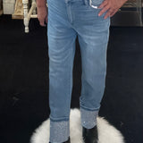 Vervet - Elegant Serenity Rhinestone Jeans