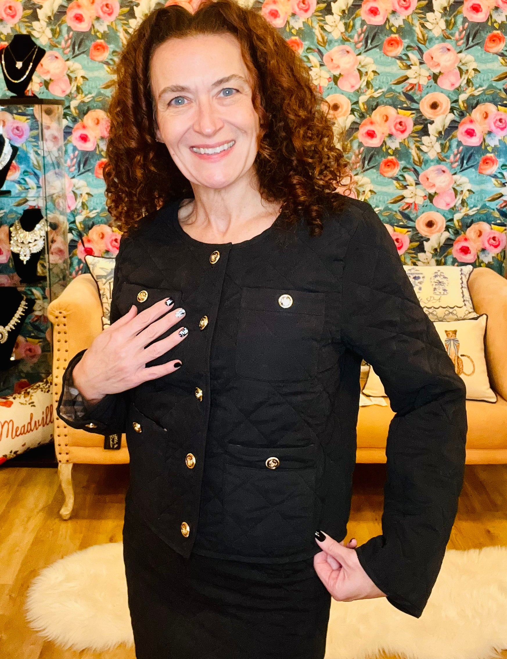 Black Quilted Blazer