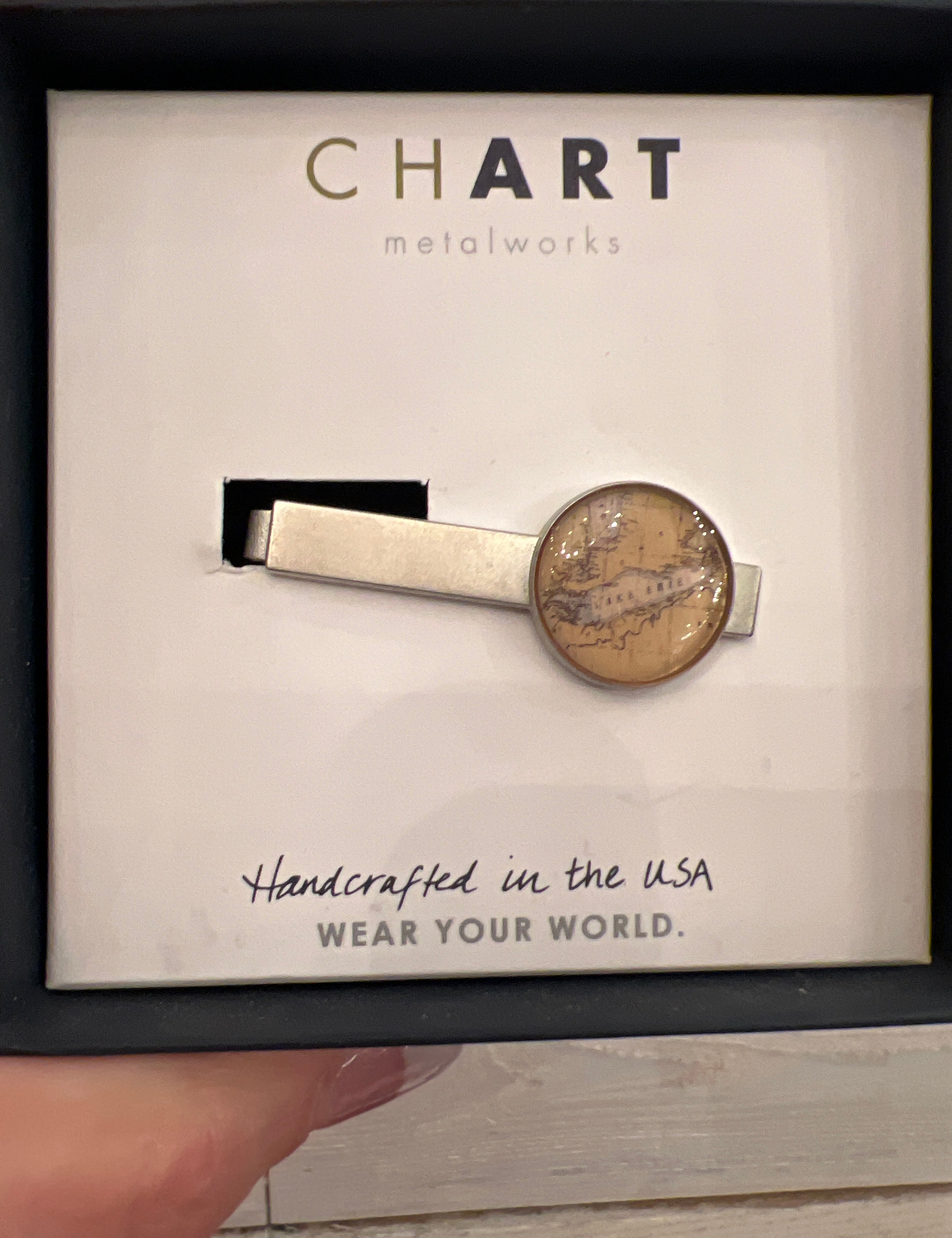 **Chart- Lake Erie Pewter Tie clip