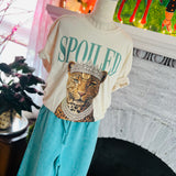 NEW Spoiled Leopard Rhinestone Graphic Tee