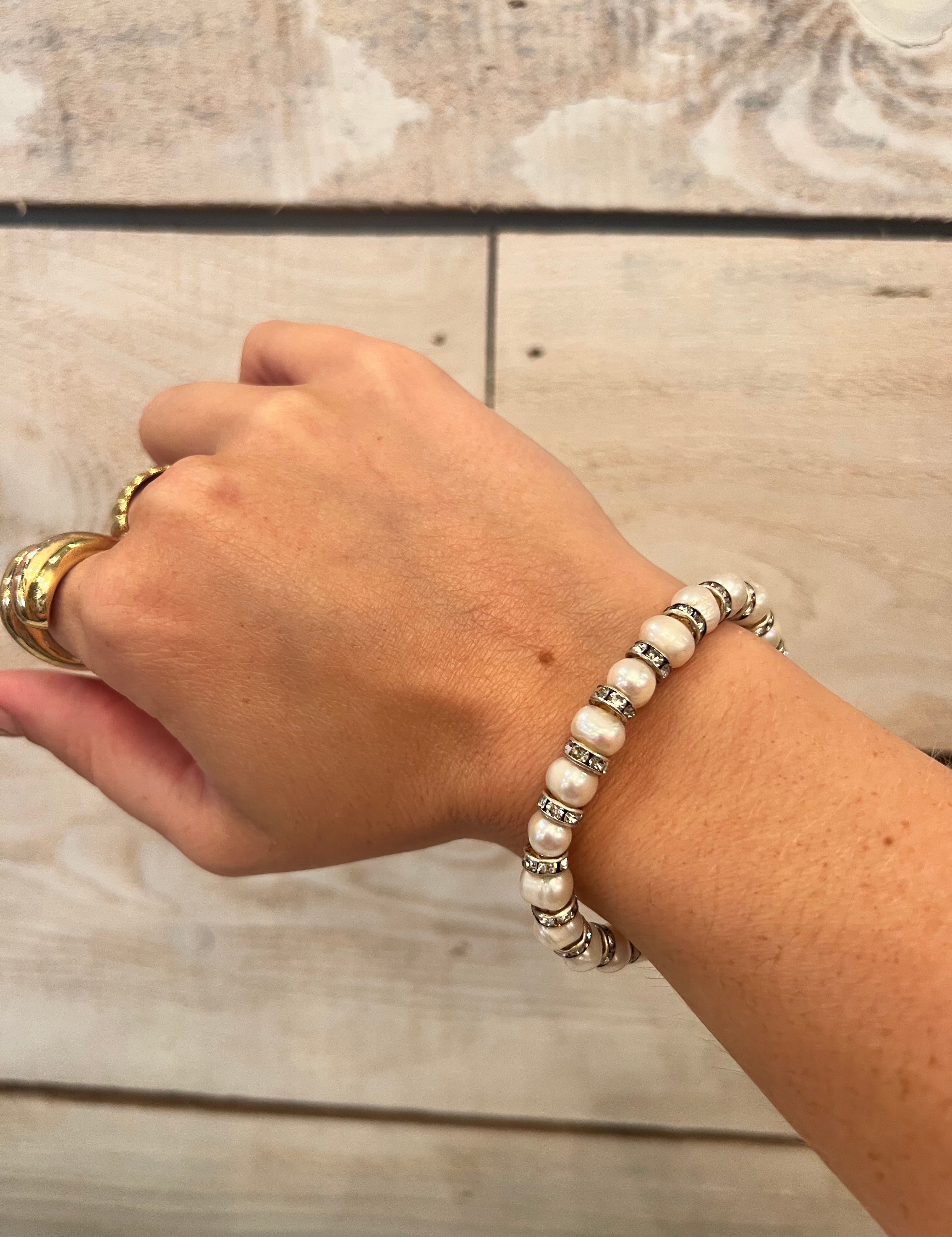 Fresh Water Pearl Bling Bracelet