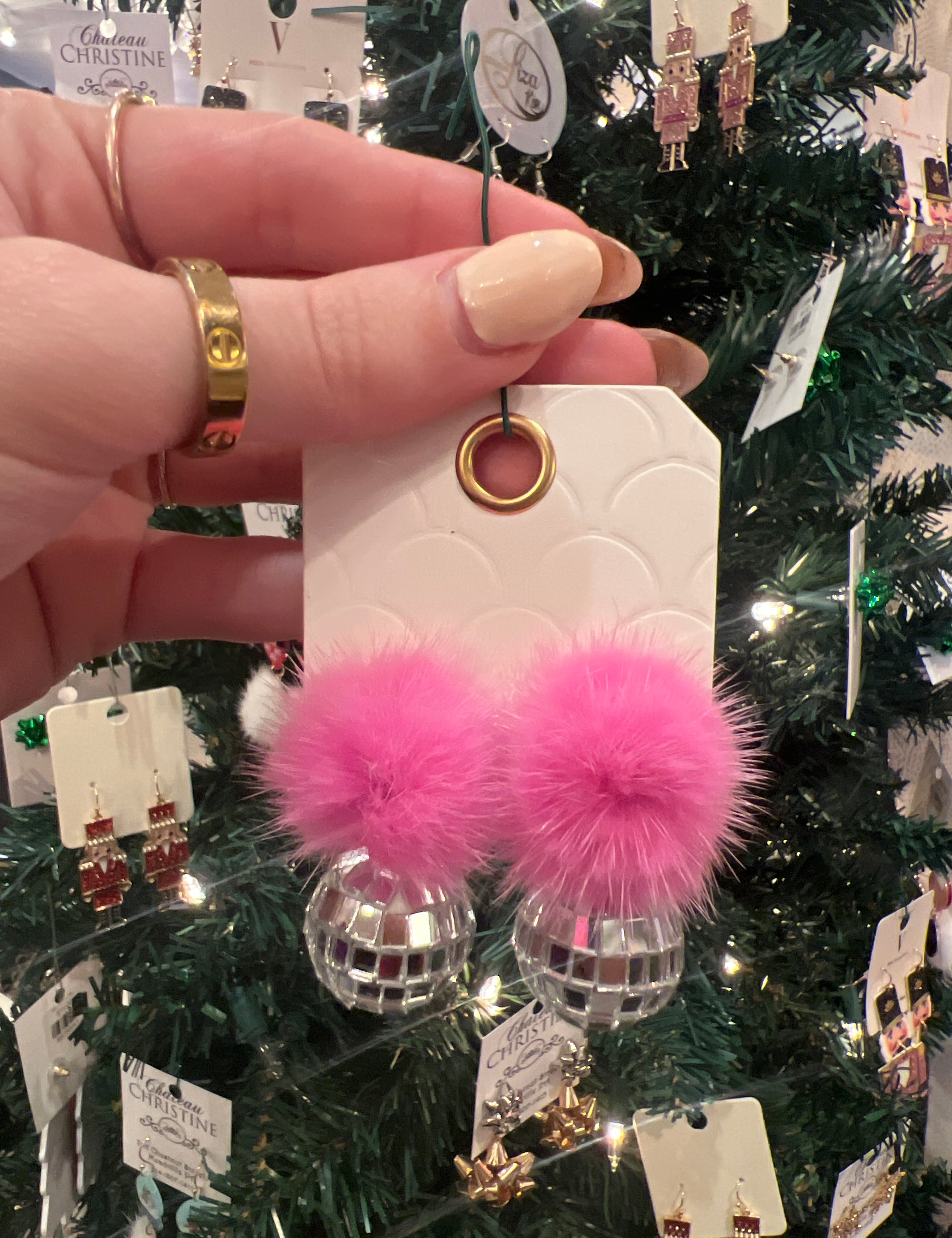 Puffball Disco Earrings