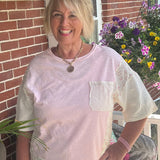 Pink Mixed Media Top