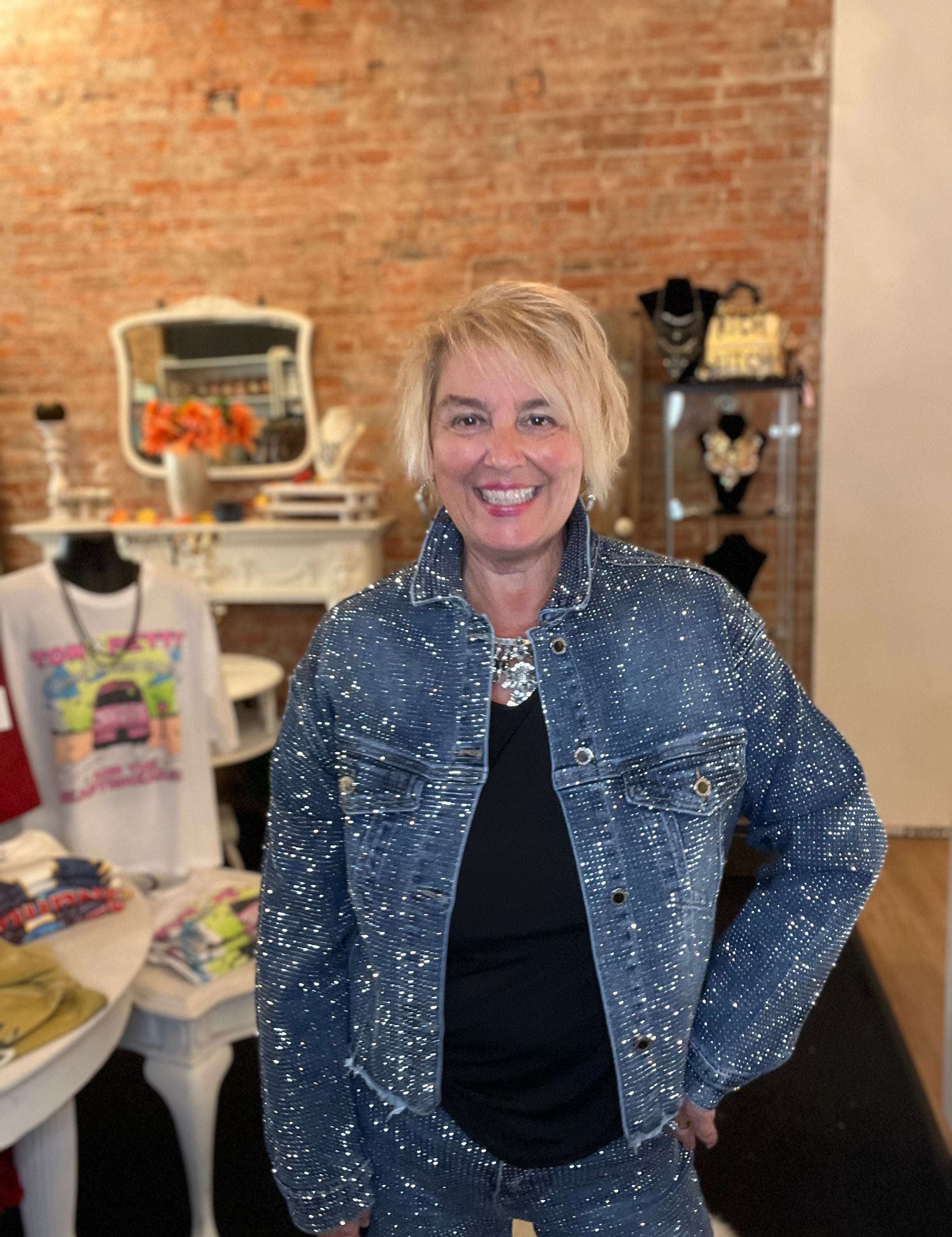 The Elizabeth Taylor Denim Sparkling Jean Jacket