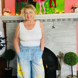 Boho Chic Faux Denim Dress Pant