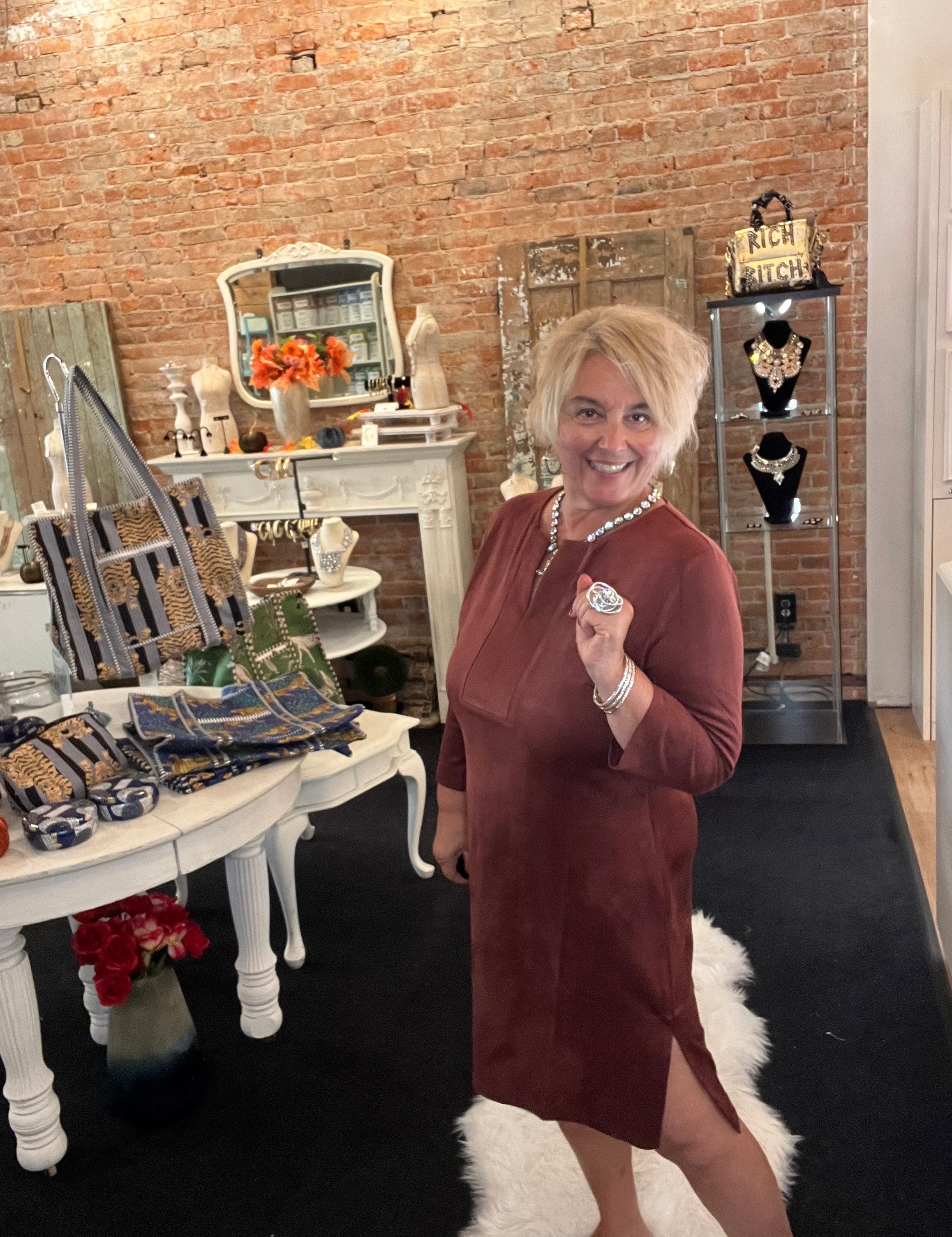 Julie Split Neck Dress