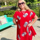 **Red White & Booze Mini Dress